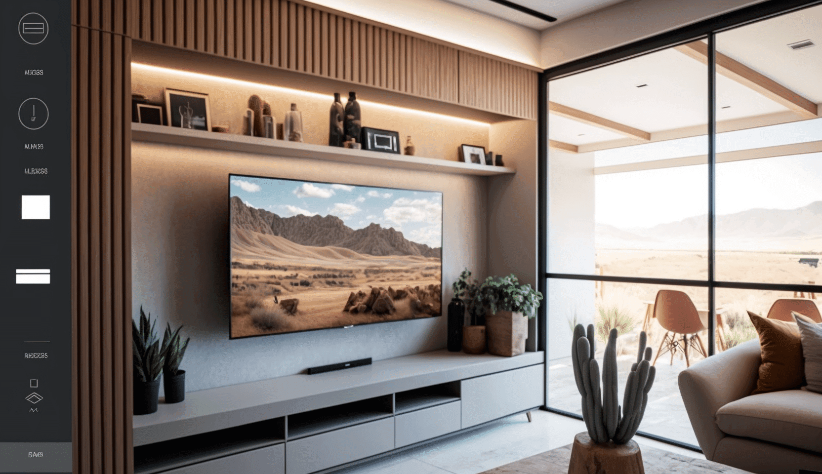 Sala de TV Planejada Ripada - 6 Ideias de decoração para sua casa! Painel Ripado de madeira