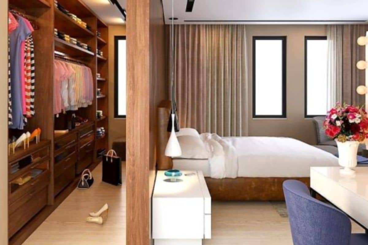 Quarto com Closet em Perfeita Harmonia: 7 Modelos que Unem Praticidade no Dia-a-Dia! quarto-com-closet-2