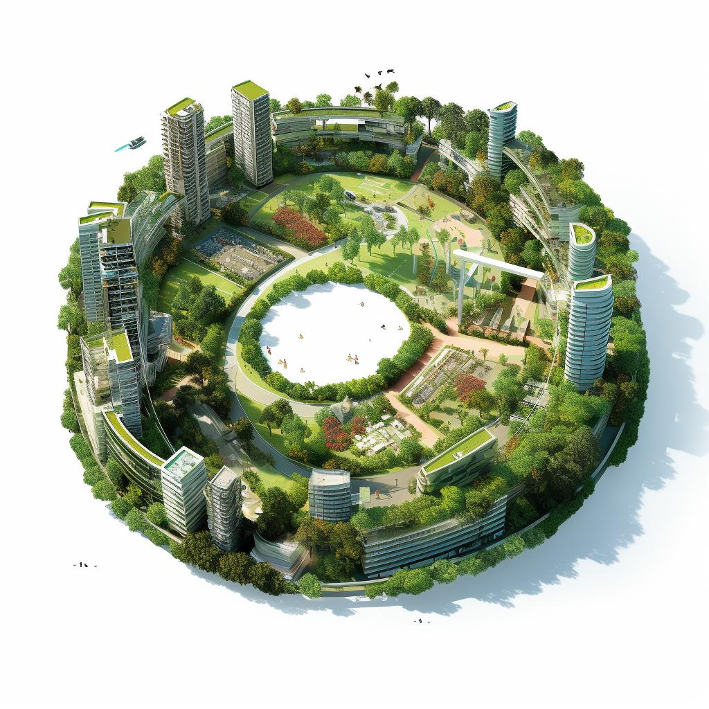 Arquitetura circular: princípios de design sustentável e reutilização.