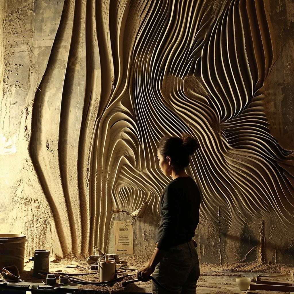 A pessoa brilhante que transforma lixamento de parede em arte abstrata em minutos. Muitos duvidaram, mas a técnica inovadora revelada! pessoa-brilhante-transforma-lixamento-parede-arte-abstrata