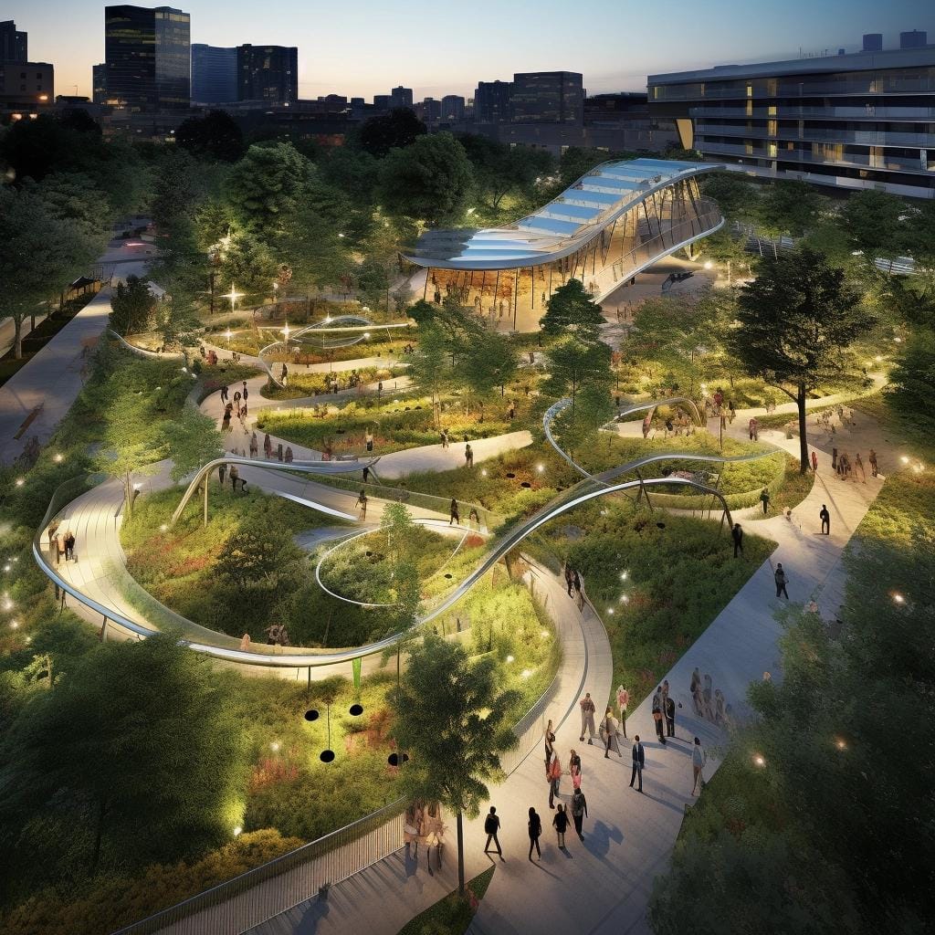 Espaços Públicos do Futuro: Tendências em Praças e Parques para Surpreender e Engajar os Leitores. Arquitetura e espaço público: praças e parques do século XXI.