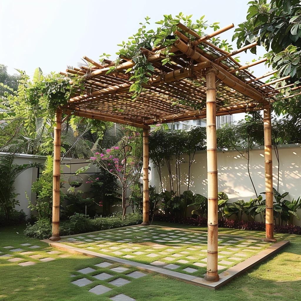 Surpreenda seus Convidados: Descubra o Segredo para Criar um Pergolado de Bambu Encantador.