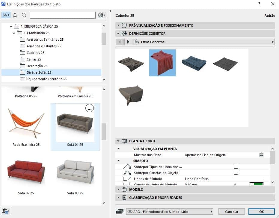 Visão geral da parametrização de objetos no Archicad, destacando sua adaptabilidade e flexibilidade.