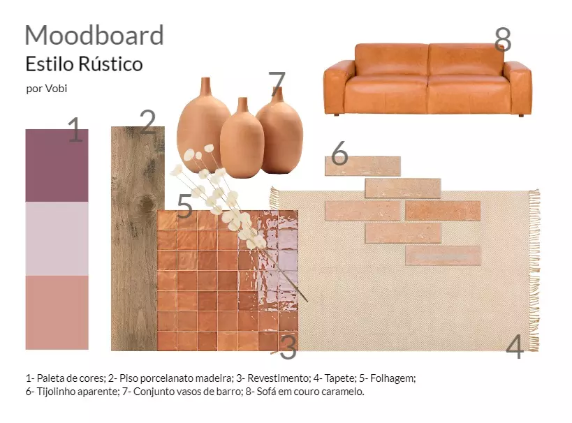 Moodboard de inspiração com colagens que traduzem a ideia do projeto.