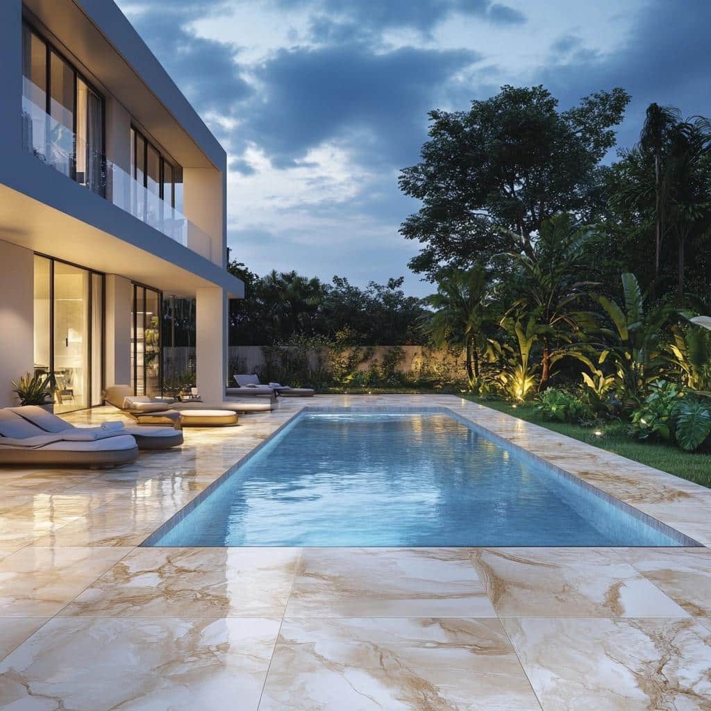 Piscinas com Porcelanato: 6 Opções de Formatos e Cores