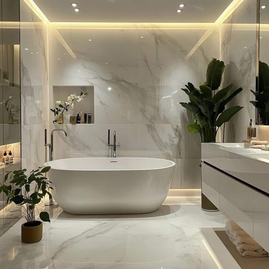 Porcelanato que reproduz mármore carrara: beleza e benefícios
