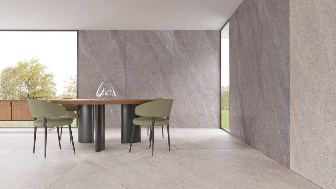 A escolha da argamassa para o porcelanato natural, por exemplo, depende muito do local de uso do revestimento, mas a Portobello apresenta uma linha completa aos clientes (Projeto: Gabriela de Matos)