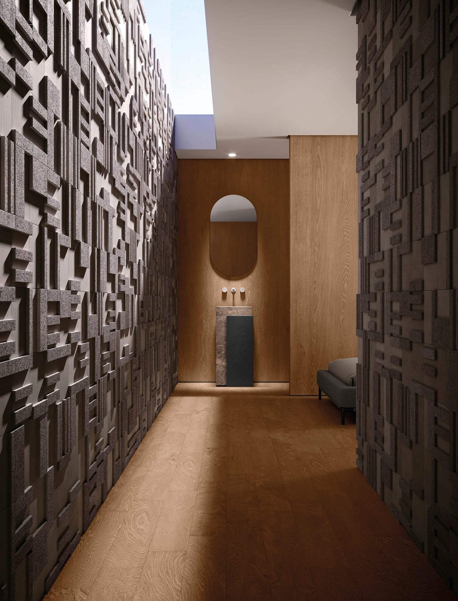 Em três opções, Fita permite criar diversos padrões em paredes autênticas (Projeto: Portobello)