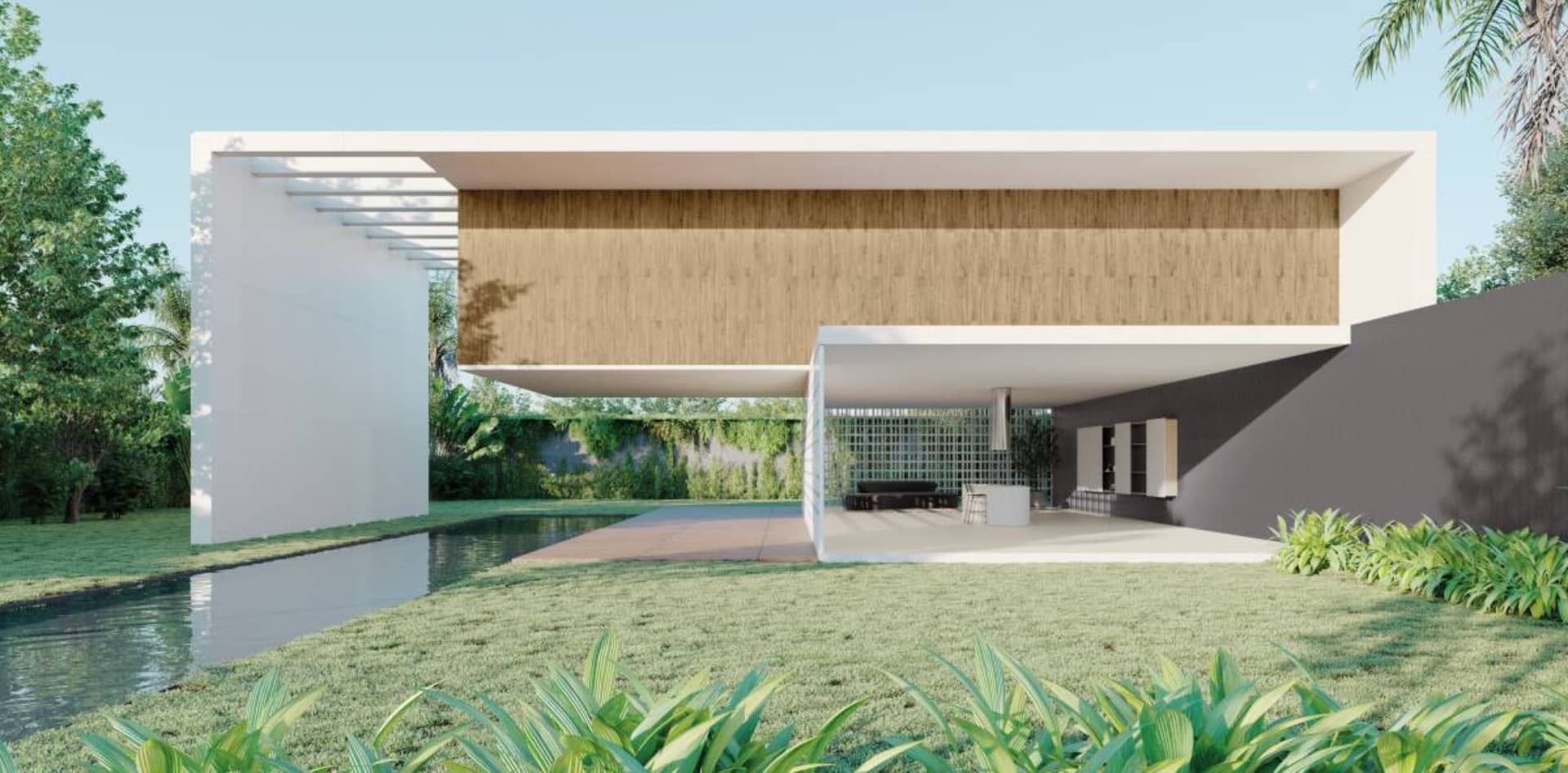 Casa no estilo moderno com porcelanato
