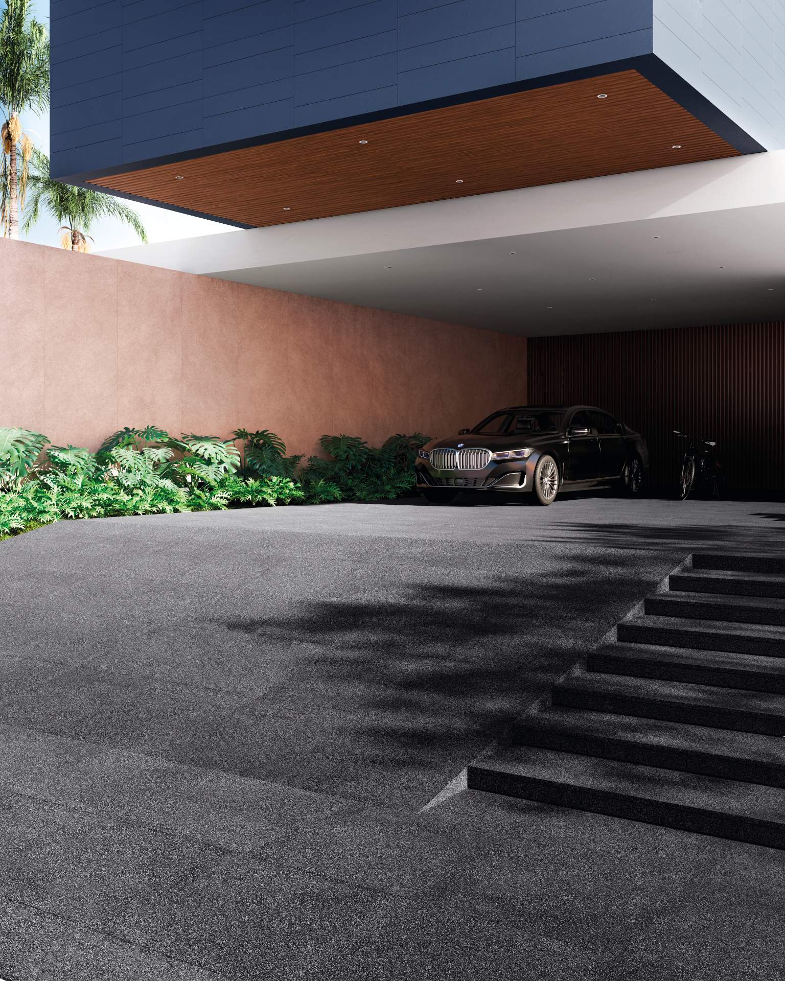 Linha Sidewalk, da Portobello, tem opções ideais para rampa de garagem (Projeto: Portobello)