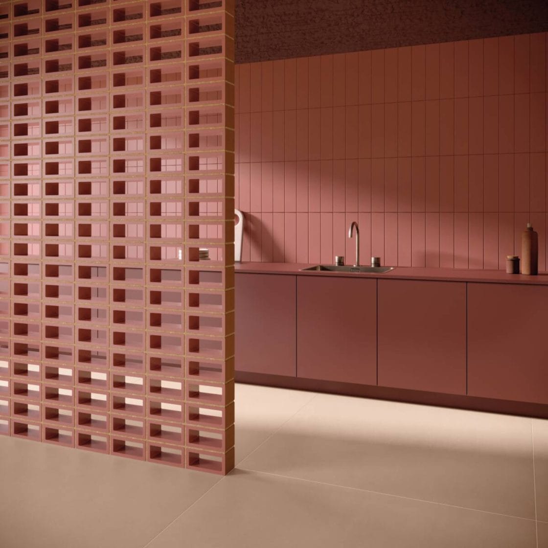 Espaço gourmet com acabamento natural na bancada e no painel (Projeto: Maria Araújo / Foto: Felipe Araújo)