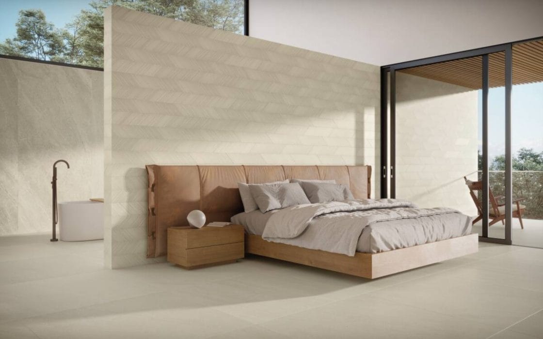 Porcelanato natural evita reflexos indesejados de luz (Projeto: Portobello)