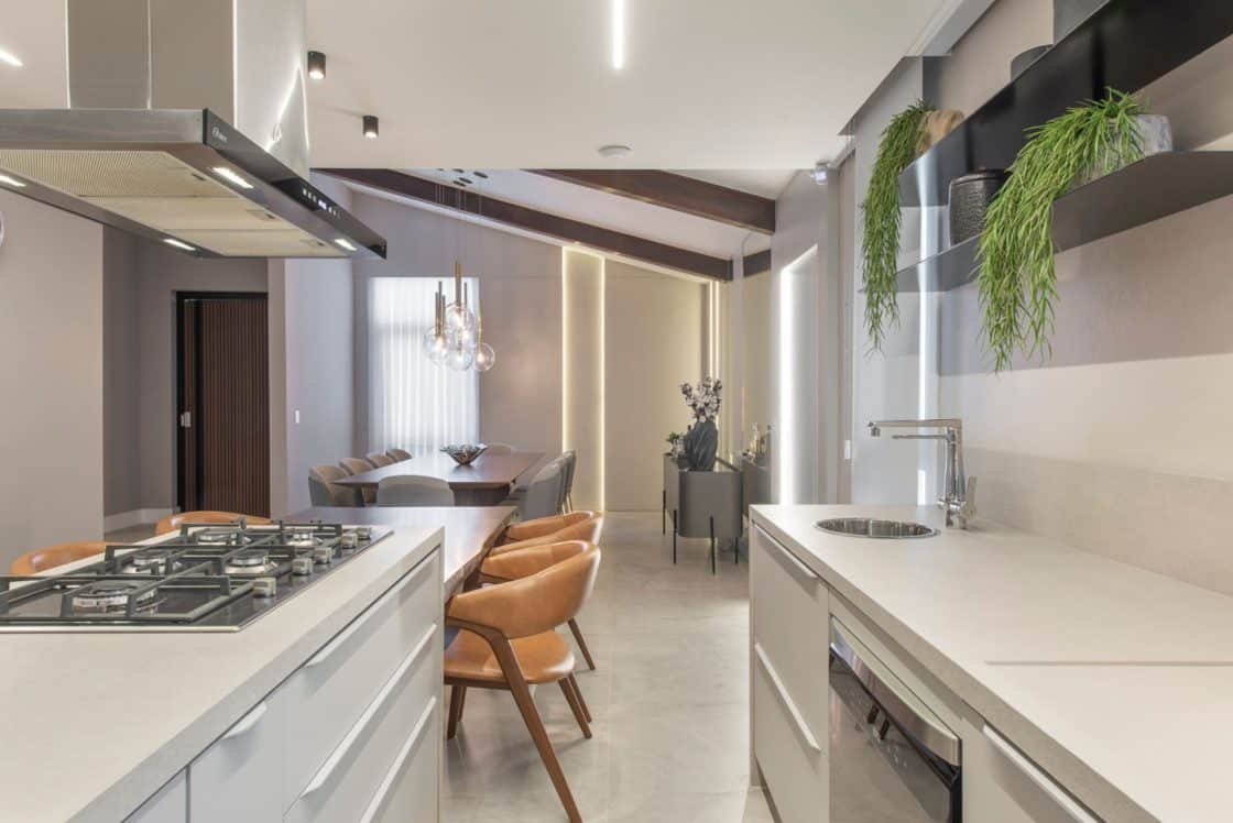 Cuba gourmet redonda em bancada revestida com Dansk Cement Rope (Projeto: Daniele Mais)