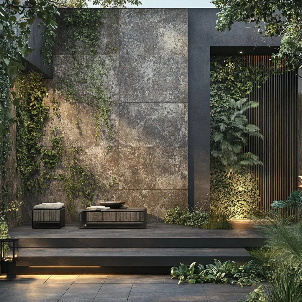 Inspirações para Revestir Muros com Porcelanato
