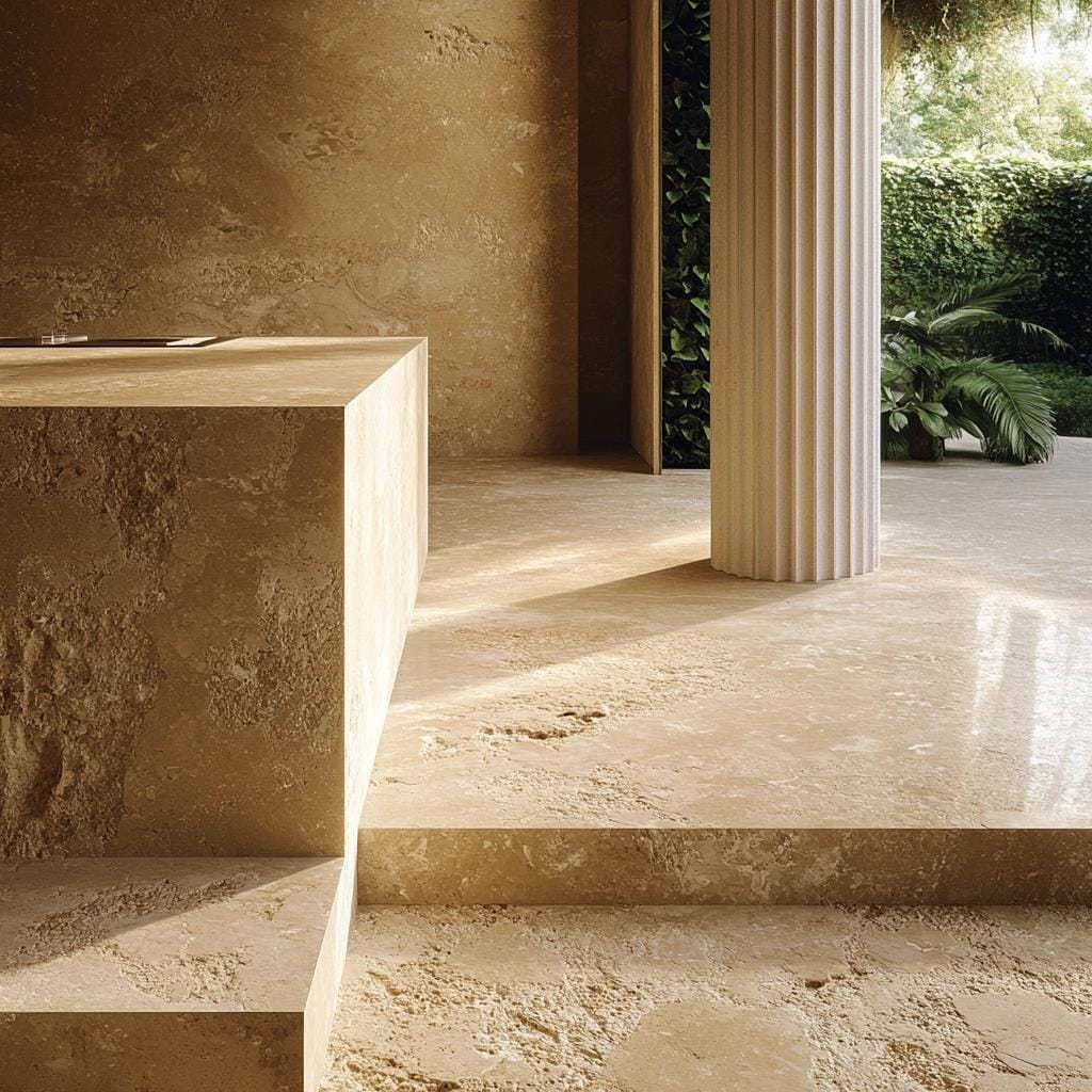 Afinal, o que é travertino? Descubra suas características e usos no design