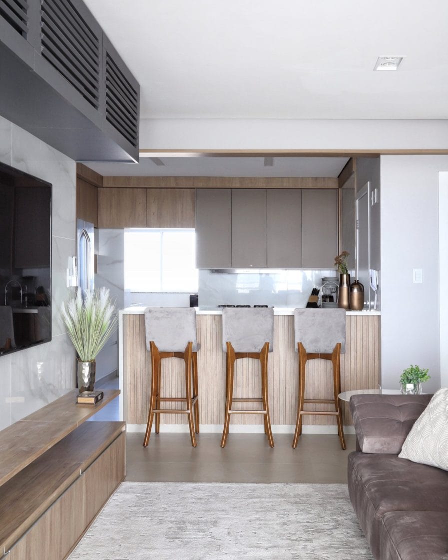 Cozinha de apartamento pequeno clean
