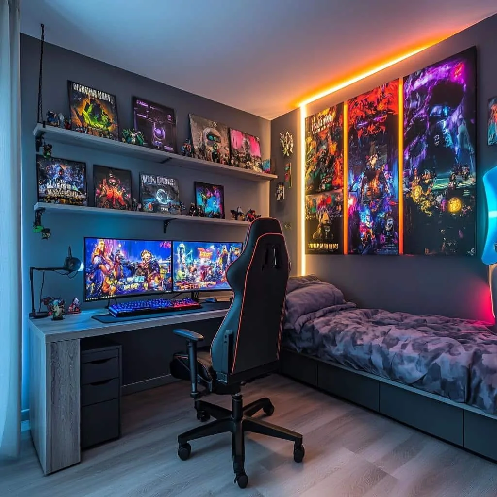 Ideias de quarto adolescente masculino: estilo gamer, simples e mais