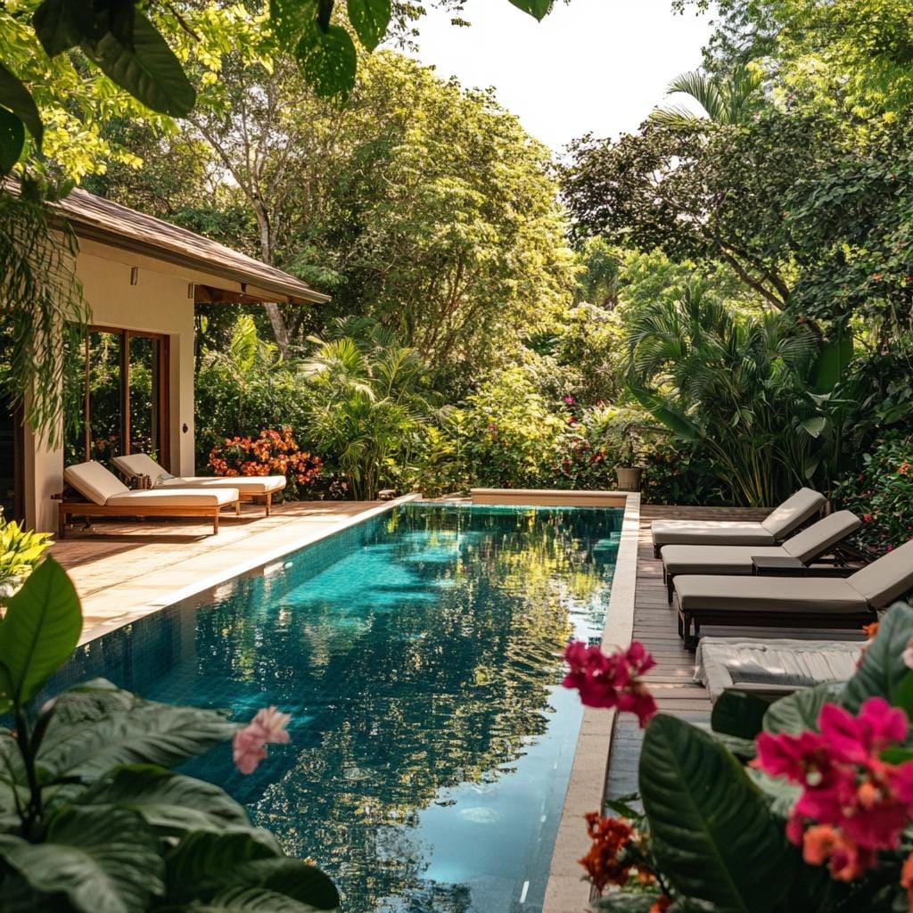 Jardim com piscina: inspirações para acrescentar no seu projeto