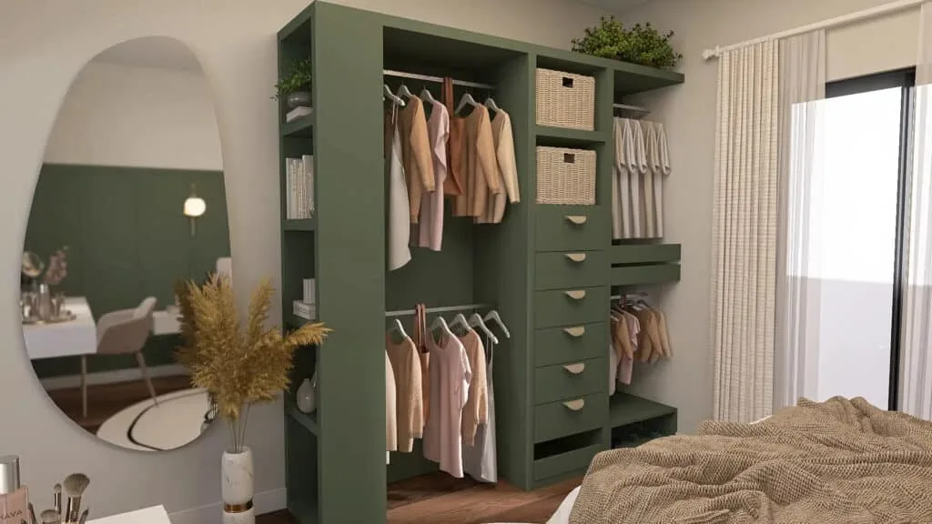 Imagem abordando a questão de organização em apartamentos pequenos.