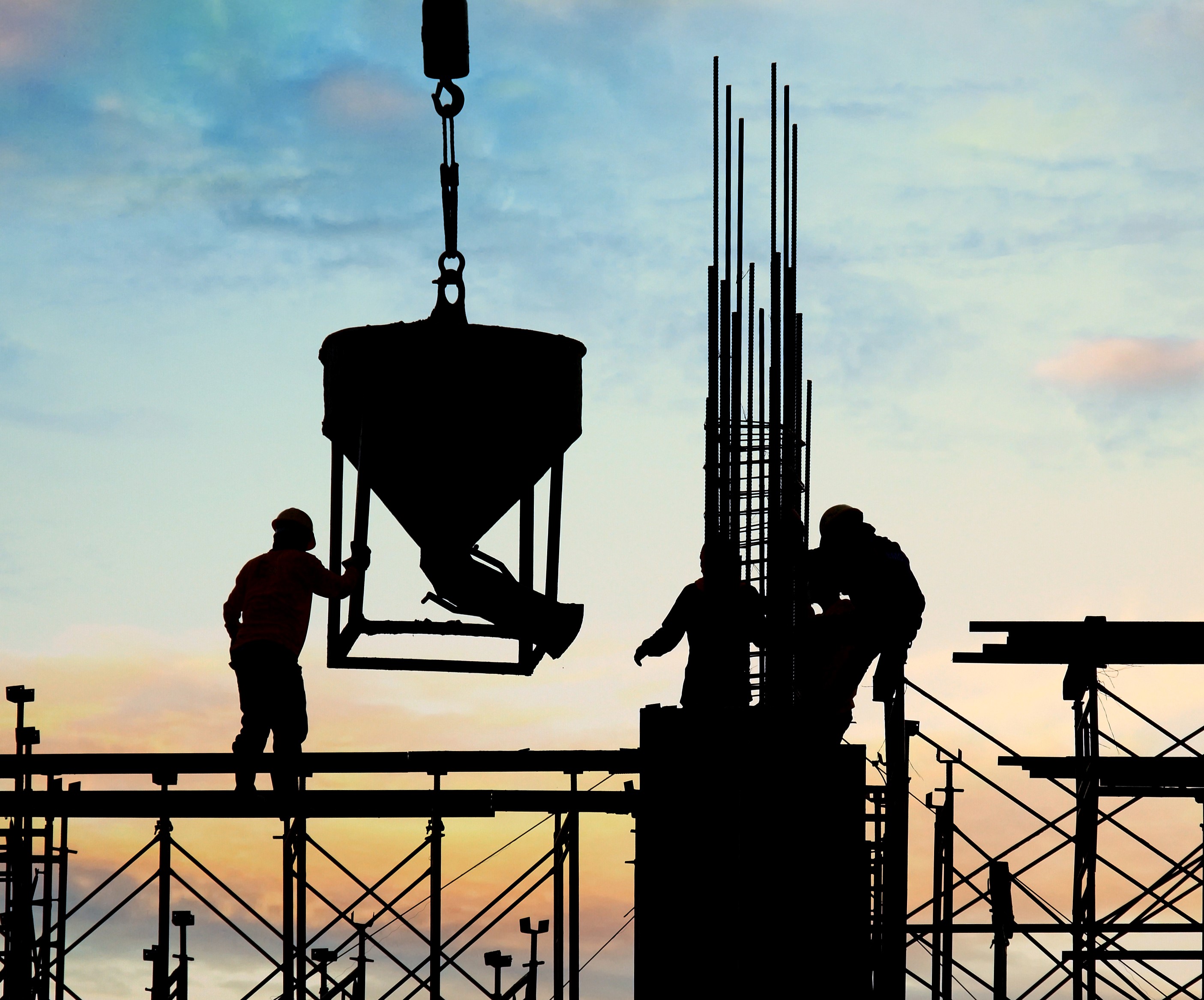 Imagem de uma silhueta de construção