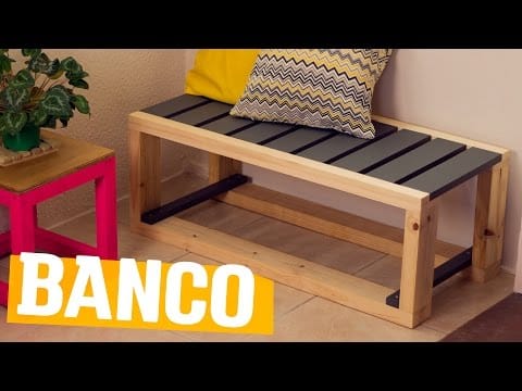 Imagem de um banquinho em estilo geométrico para varanda